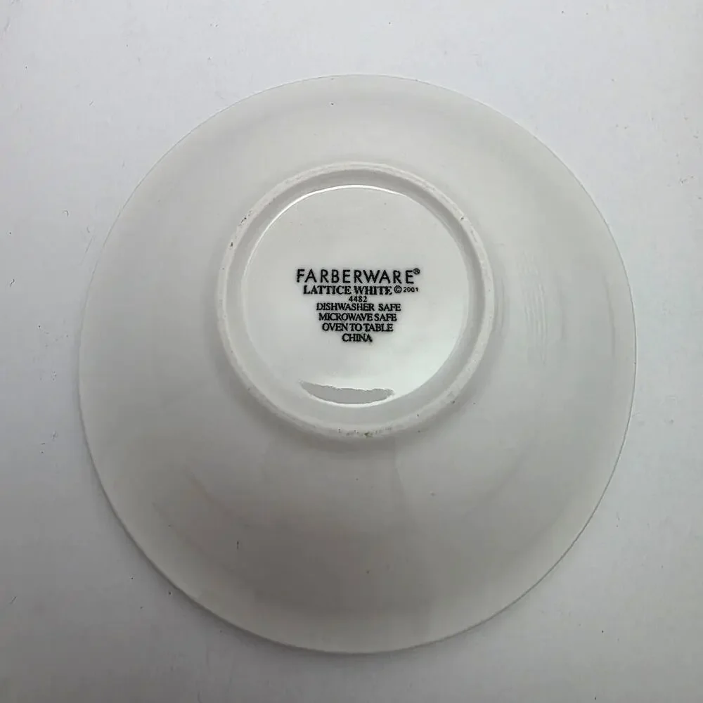 Farberware 5” Berry Bowls Set Of 8 Lattice White 4482
